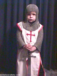 Alex with sword in maille armor coif and hauberk
