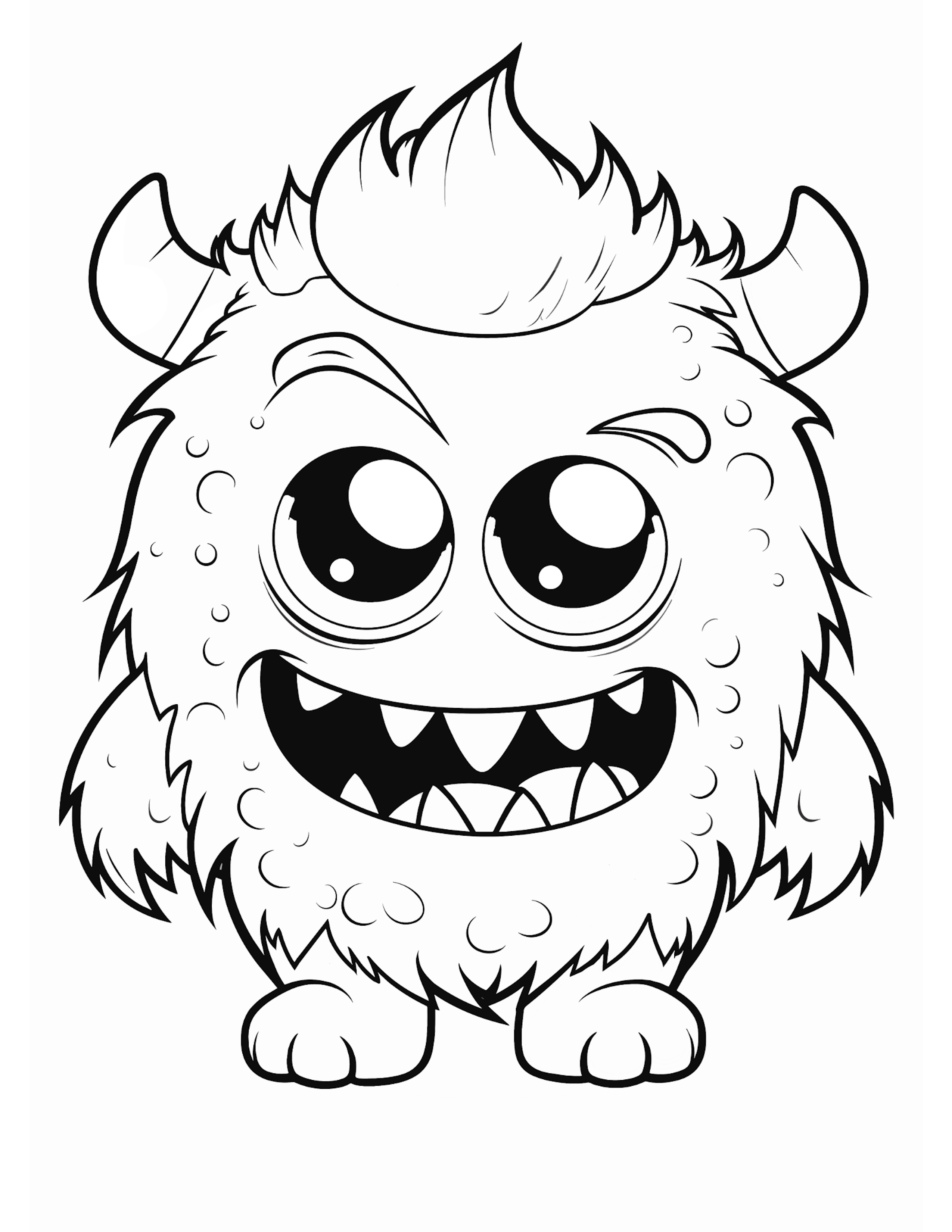 Baby Monster Fourteen - Free To Print Coloring Page - Adorable Baby Monster