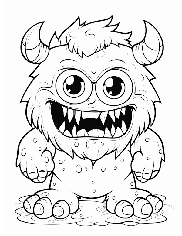 Baby Monster Seven - Free To Print Coloring Page - Adorable Baby Monster