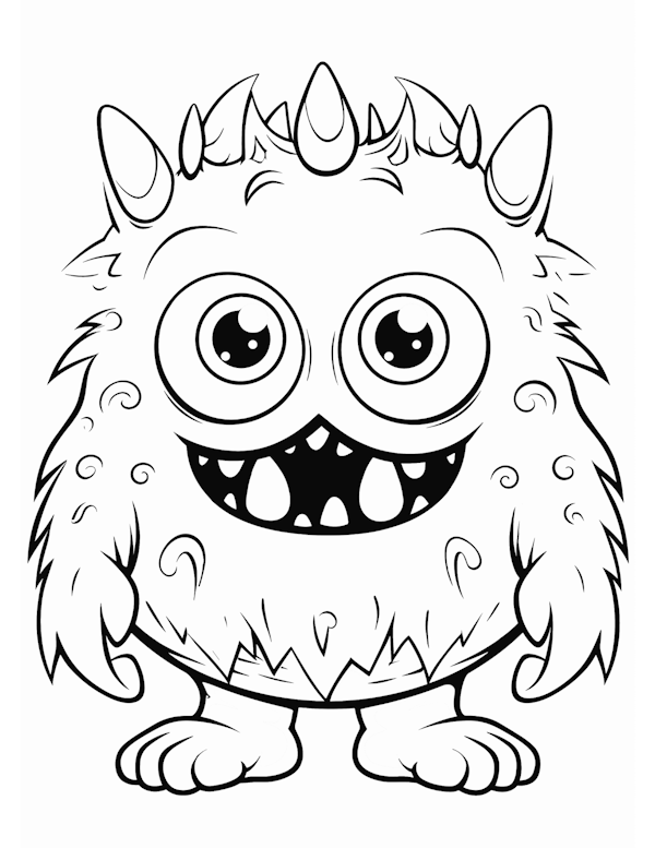 Baby Monster Three - Free To Print Coloring Page - Adorable Baby Monster