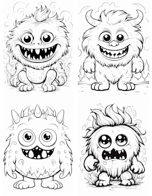 baby monsters free coloring pages
