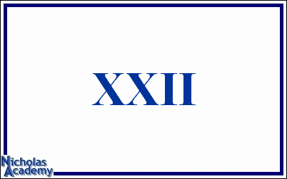 roman numeral XXII