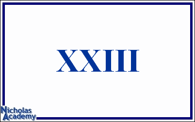 roman numeral XXIII