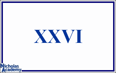 roman numeral XXVI